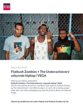 Flatbush Zombies + the Underachievers' Udsyrede Hiphop I VEGA