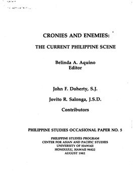 Cronies and Enemies
