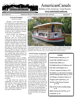 Americancanals Bulletin of the American Canal Society