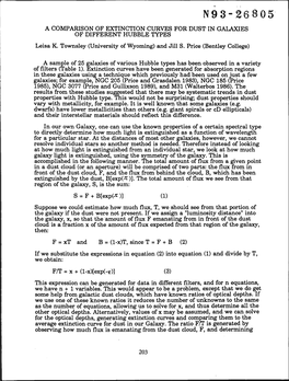 A COMPARISON of EXTINCTION CURVES for DUST in GALAXIES of DIFFERENT HUBBLE TYPES Leisa K