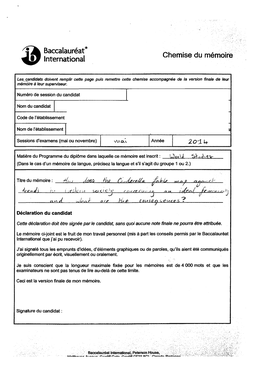 \ ^ Baccalaureat® M O International Chemise Du Memoire