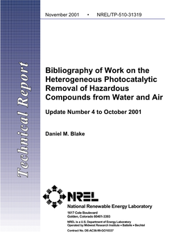 Bibliography of Work on the Heterogeneous Photocatalytic Removal of Hazardous Compounds from Water and Air