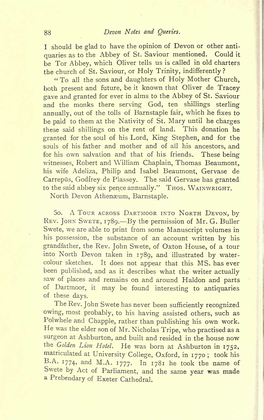 Thos. Wainwright. a Tour Across Dartmoor Into