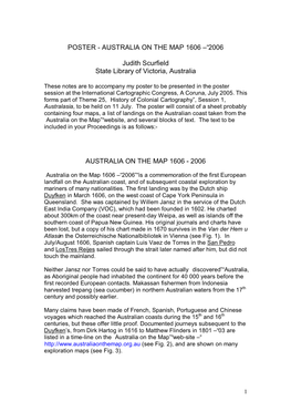 Poster - Australia on the Map 1606 2006