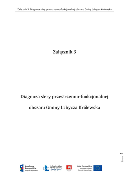 1 Załącznik 3 Diagnoza Sfery Przestrzenno-Funkcjonalnej Obszaru