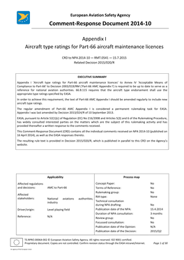 Comment-Response Document 2014-10