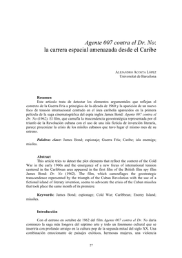 Agente 007 Contra El Dr. No: La Carrera Espacial Amenazada Desde El Caribe