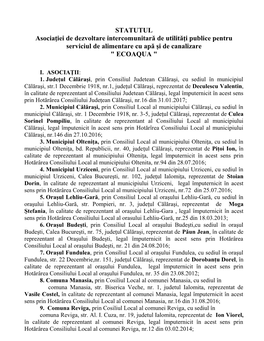 B. Act Constitutiv Și Statut Asociație ECOAQUA