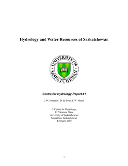 Hydrology and Water Resources of Saskatchewan