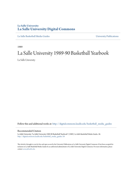 La Salle University 1989-90 Basketball Yearbook La Salle University