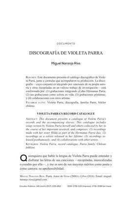 Discografía De Violeta Parra
