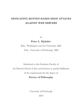 Mitigating Botnet-Based Ddos Attacks Against Web Servers