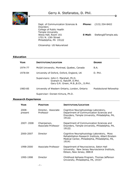 Curriculum Vitae*