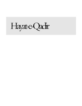 Hayat-E-Qadir