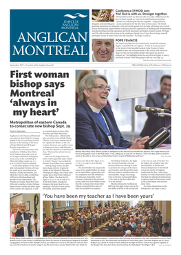 First Woman Bishop Says Montreal ‘Always in My Heart’ Metropolitan of Eastern Canada to Consecrate New Bishop Sept