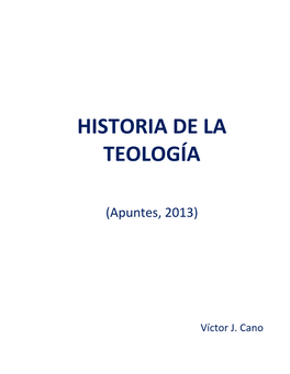 Historia De La Teología