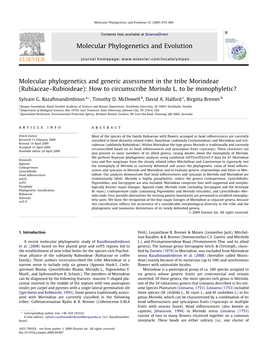 Razafimandimbison Et Al. 2009