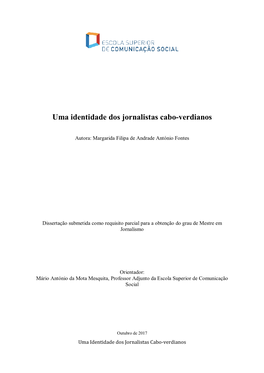 Uma Identidade Dos Jornalistas Cabo-Verdianos