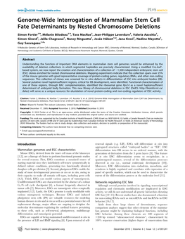 Genome-Wide Interrogation of Mammalian Stem Cell Fate Determinants by Nested Chromosome Deletions