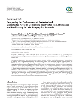 Comparing the Performance of Protected and Unprotected Areas in Conserving Freshwater Fish Abundance and Biodiversity in Lake Tanganyika, Tanzania