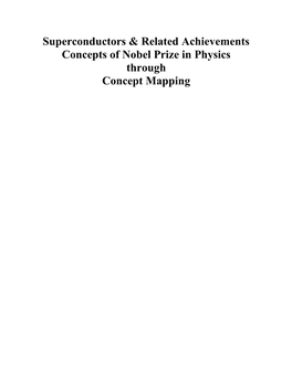 Superconductors & Related Achievements Concepts of Nobel Prize in Physics Through Concept Mapping