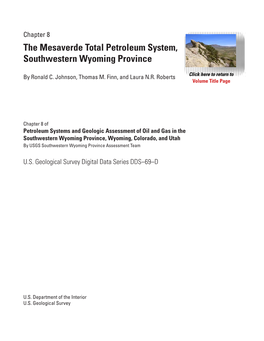 The Mesaverde Total Petroleum System, Southwestern Wyoming Province