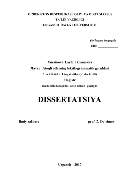 Dissertatsiya