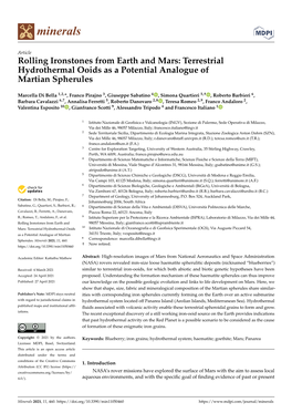 Rolling Ironstones from Earth and Mars: Terrestrial Hydrothermal Ooids As a Potential Analogue of Martian Spherules