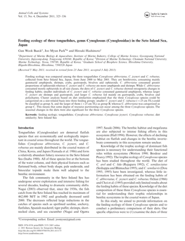 Feeding Ecology of Three Tonguefishes, Genus Cynoglossus (Cynoglossidae) in the Seto Inland Sea, Japan