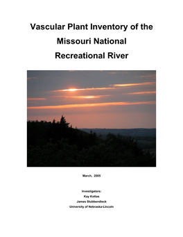 Vascular Plant Inventory of the Missouri National Recreational River