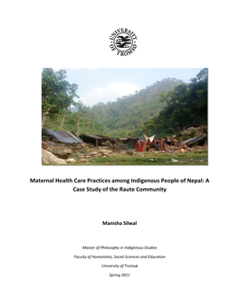 Maternal Health Care Practices Among Indigenous People of Nepal: a Case Study of the Raute Community