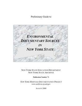 Environmental Documentary Sources in New York State