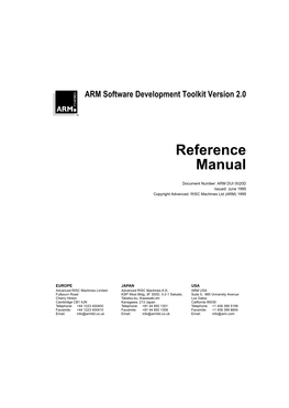 Reference Manual ARM DUI 0020D Contents