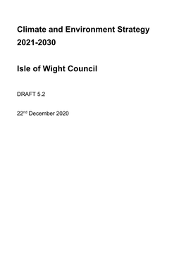 Climate and Environment Strategy 2021-2030 Isle of Wight Council