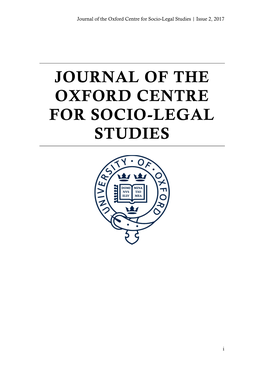 Journal of the Oxford Centre for Socio-Legal Studies | Issue 2, 2017