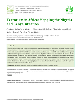 Terrorism in Africa: Mapping the Nigeria and Kenya Situation