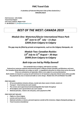 Best of the West: Canada 2019