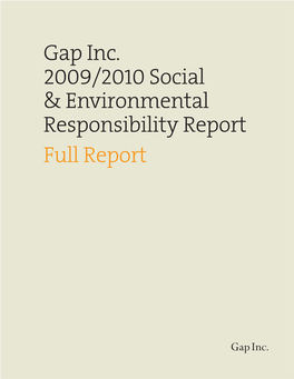 Gap Inc. 2009/2010 Social & Environmental Responsibility