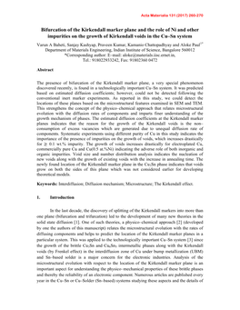 Bifurcation of the Kirkendall Marker Plane and the Role of Ni and Other