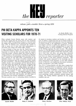 THE KEY REPORTER Second Class Postage Paid PHI BETA KAPPA at Washington