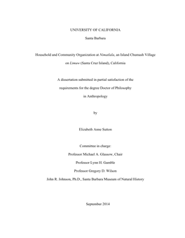 UC Santa Barbara Dissertation Template