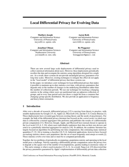 Local Differential Privacy for Evolving Data