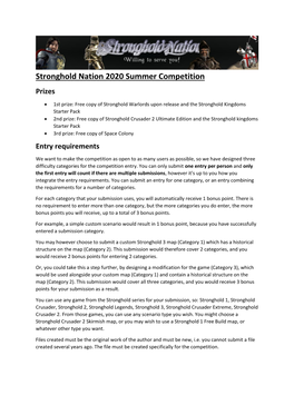Stronghold Nation 2020 Summer Competition Prizes