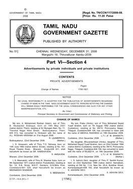 Tamil Nadu Government Gazette