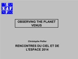 How to Observe Venus ?