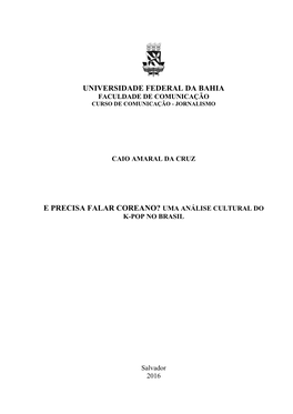 Universidade Federal Da Bahia E Precisa Falar