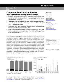 Corporate Bond Market Review April 9, 2021