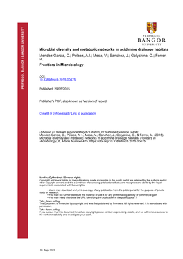 Microbial Diversity and Metabolic Networks in Acid Mine Drainage Habitats