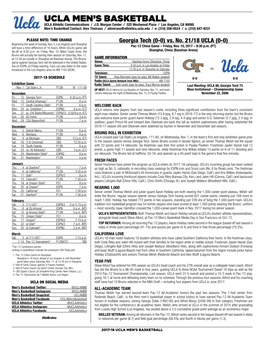 UCLA Men's Basketball UCLA Combined Team Statistics (Complete Season) Conference Games