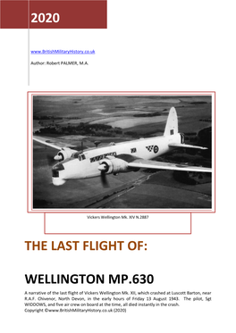 The Last Flight of Wellington Mp.630]